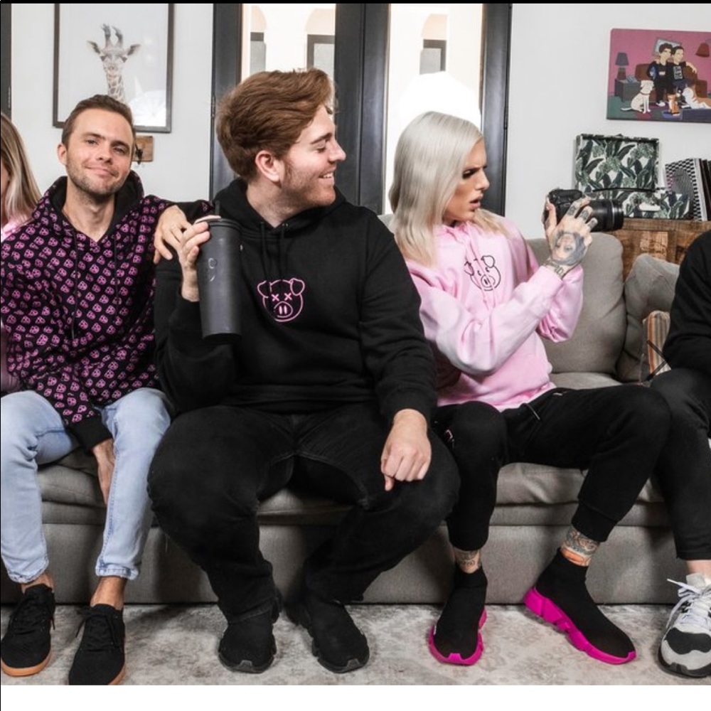 Black Pullover Hoodie All Over PiG Shane Dawson L - Picture 2 of 6